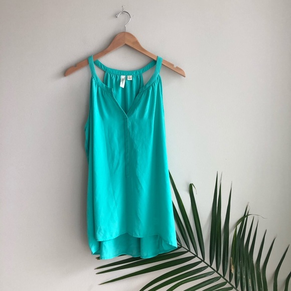 Tacera V-Neck Polyester Tank Top Blouse Teal 4661 - Picture 5 of 9